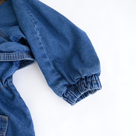 Vintage CBO New York Blue Denim w Purple & Green Block Pattern Heavy  Jacket 4X - Picture 5 of 15